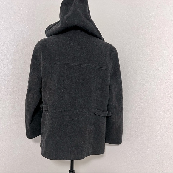 Braetan Women’s 100% Pure Wool Hooded Full Zip Coat with Pockets XL Charcoal/Blk - Picture 7 of 12